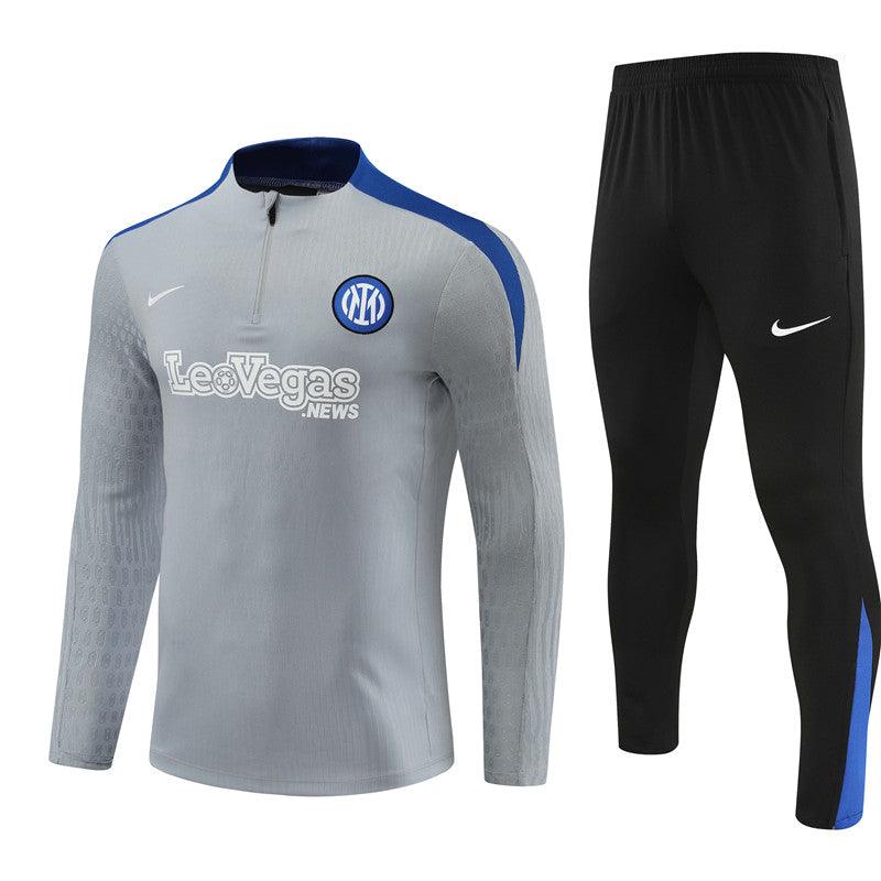 Conjunto Treino Inter de Milão 24/25 - Versão Jogador - Cinza e preto