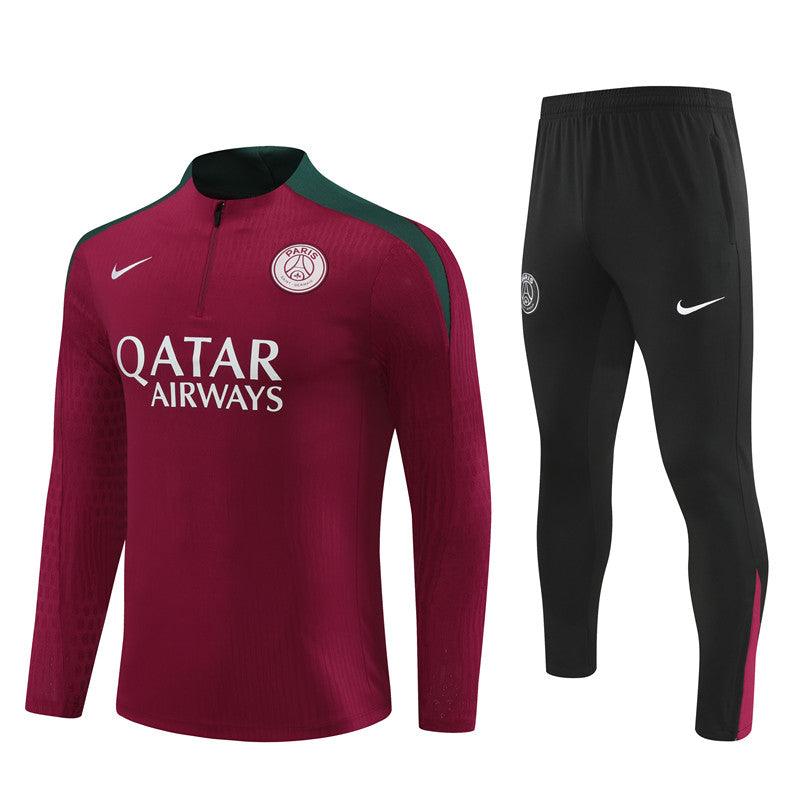 Conjunto Treino PSG 24/25 - Versão Jogador - Bordo e preto
