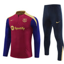 Conjunto Treino Barcelona 24/25 - Versão Jogador - Bordo e azul