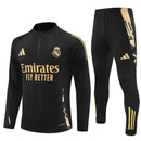 Conjunto Treino Real Madrid 24/25 - Preto e dourado