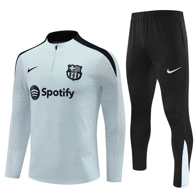 Conjunto Treino Barcelona 24/25 - Versão Jogador - Cinza e preto