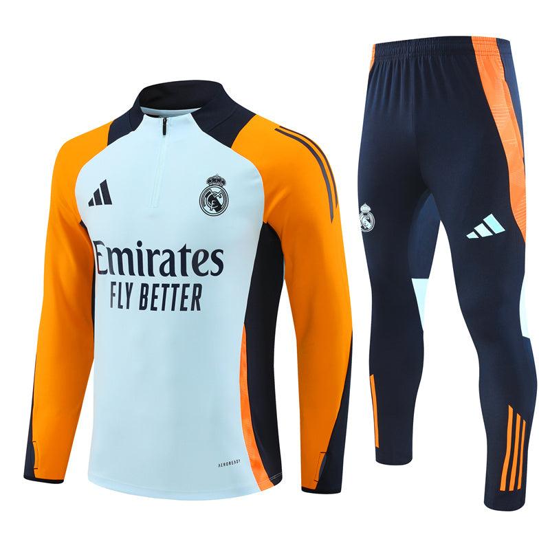 Conjunto Treino Real Madrid 24/25 - Branco e laranja