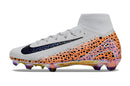 Chuteira Campo Nike Air Zoom Mercurial Superfly 16 Elite FG Branca, Laranja e Preto "Electric Pack"