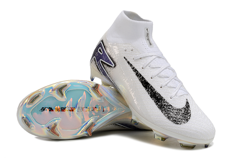 Chuteira Campo Nike Air Zoom Mercurial Superfly 16 Elite FG Branca, Laranja e Preto "Electric Pack"