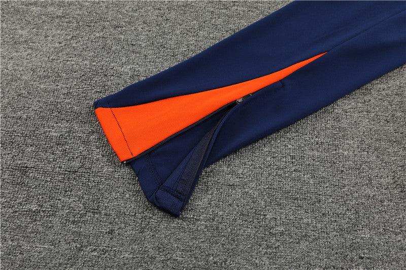 Conjunto Treino Holanda 24/25 - Versão Jogador - Laranja e azul marinho