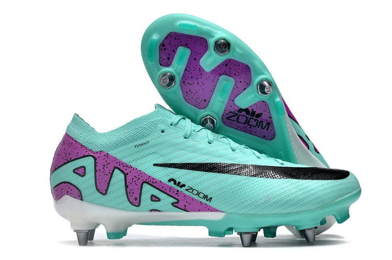 Chuteira Trava Mista Nike Air Zoom Mercurial Vapor 15 Elite Trava Mista Azul e Roxa "Peak Ready Pack"