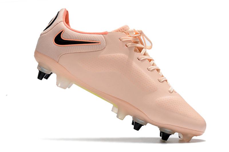 Chuteira Trava Mista Nike Tiempo Legend 9 Elite Trava Mista Rosa e Amarelo "Lucent Pack"