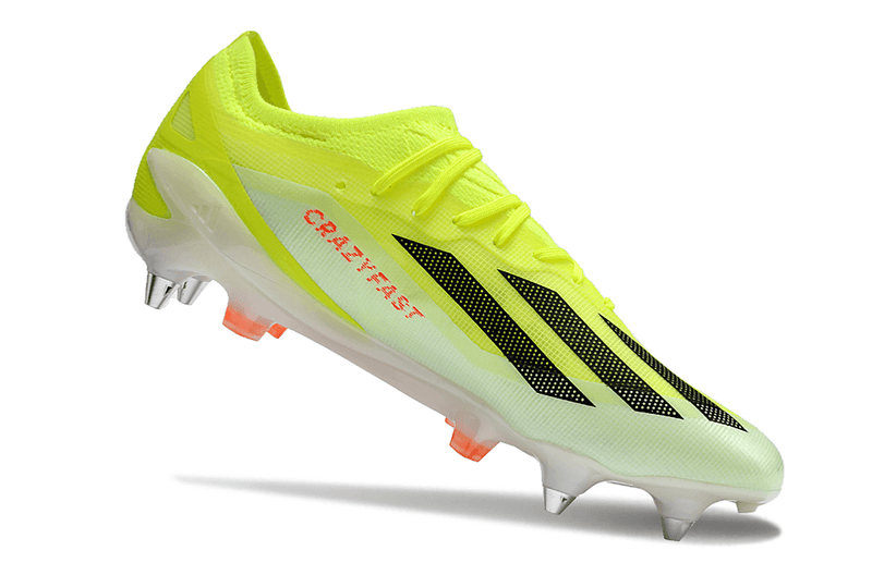 Chuteira Adidas X Crazyfast.1 Ponta de Aluminio Verde e Laranja "Solar Energy Pack"