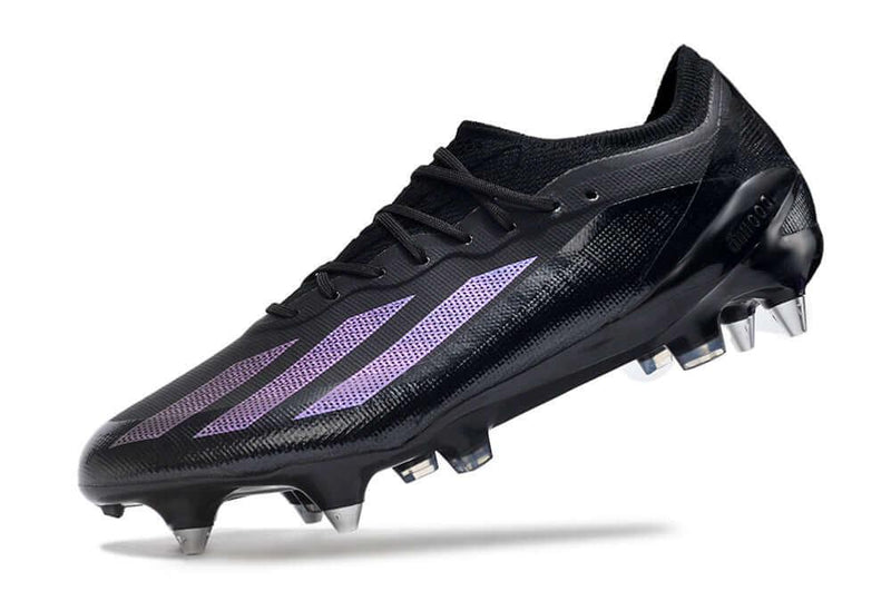 Chuteira Trava Mista Adidas X Crazyfast.1 Ponta de Aluminio Preta e Azul "Salah"