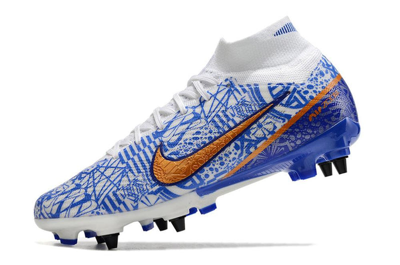 Chuteira Trava Mista Nike Air Zoom Mercurial Superfly 9 Elite Trava Mista Azul "CR7"