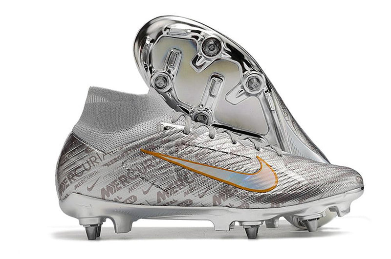 Chuteira Trava Mista Nike Air Zoom Mercurial Superfly 9 Elite Trava Mista Prata "Anniversary 25 Years Pack"