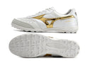 Chuteira Society Mizuno Morelia Sala Japan IC Branca e Dourado
