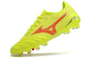 Chuteira Campo Mizuno Morelia Neo 4 Beta FG Amarelo e Vermelho "Dyna Pack'