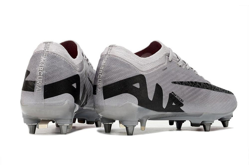 Chuteira Trava Mista Nike Air Zoom Mercurial Vapor 15 Elite Trava Mista Prata e Preta "Rising Gem Pack"