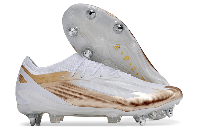 Chuteira Adidas X Crazyfast Messi.1 Ponta de Aluminio Branca "El Ocho"