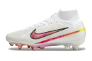 Chuteira Nike Air Zoom Mercurial Superfly 9 Elite Ponta de Aluminio Branca e Rosa "Rashford"