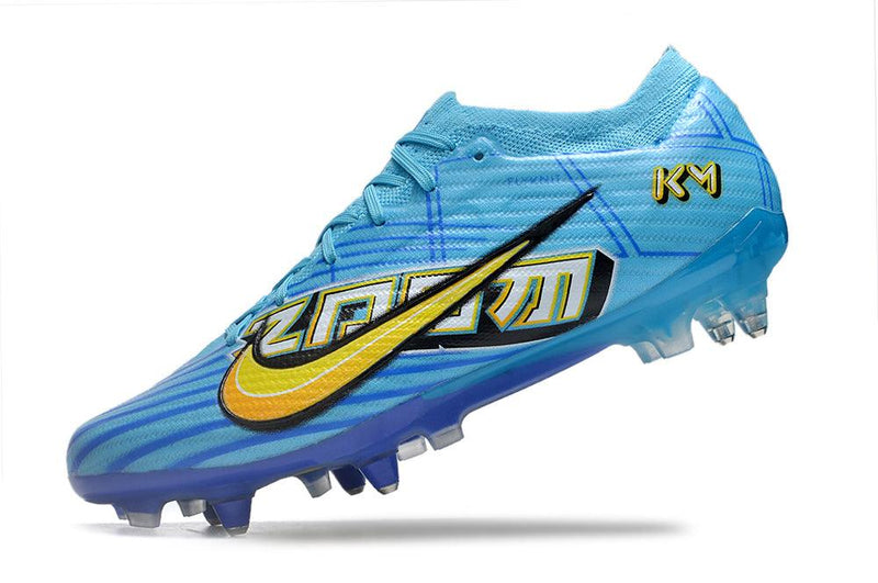 Chuteira Nike Air Zoom Mercurial Vapor 15 Elite Ponta de Aluminio Azul "Mbappe Comic"