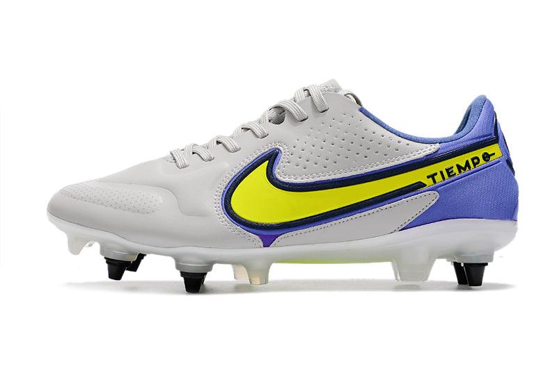 Chuteira Trava Mista Nike Tiempo Legend 9 Elite Trava Mista Cinza e Roxo "Recharge Pack"