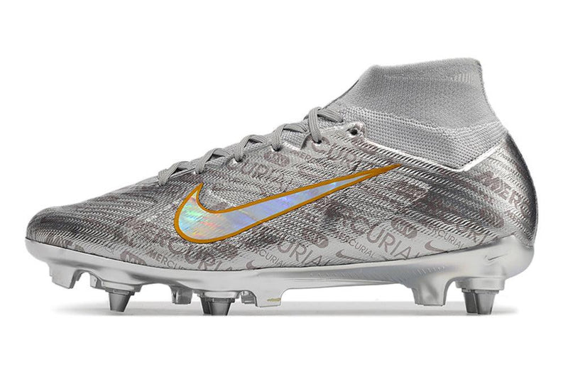 Chuteira Trava Mista Nike Air Zoom Mercurial Superfly 9 Elite Trava Mista Prata "Anniversary 25 Years Pack"