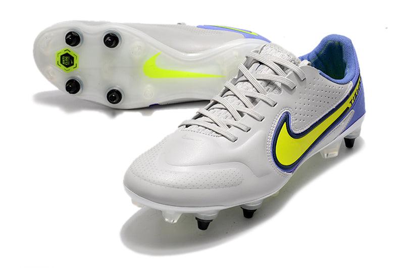 Chuteira Trava Mista Nike Tiempo Legend 9 Elite Trava Mista Cinza e Roxo "Recharge Pack"