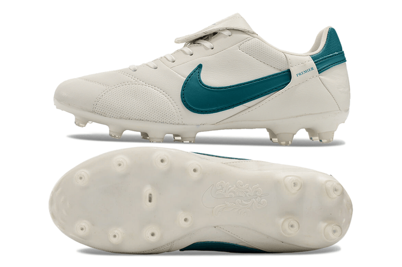 Chuteira Campo Nike Premier 3 FG Branca e Verde "Metalic Summit Pack"