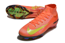 Chuteira Campo Nike Air Zoom Mercurial Superfly 16 Elite FG Branca, Laranja e Preto "Electric Pack"