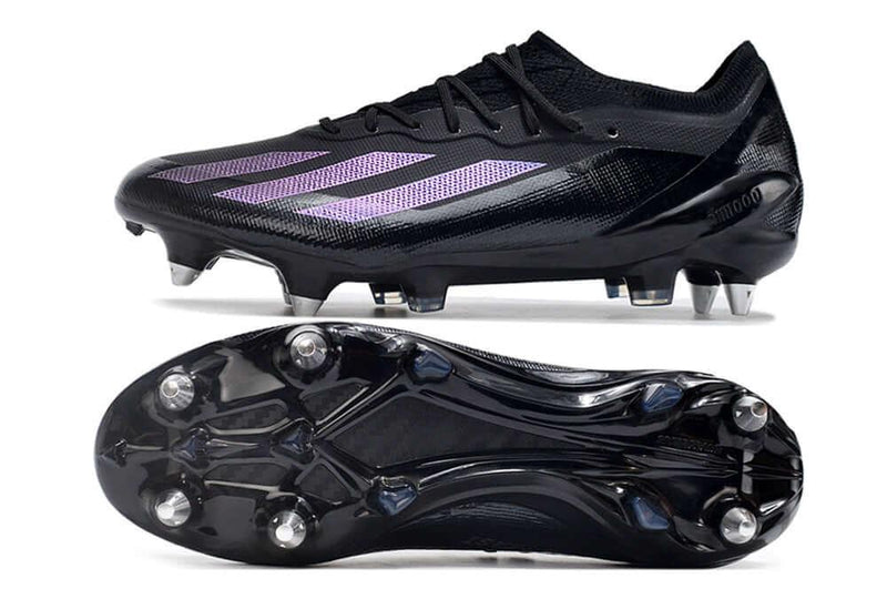 Chuteira Trava Mista Adidas X Crazyfast.1 Ponta de Aluminio Preta e Azul "Salah"