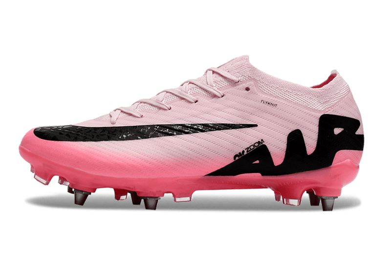 Chuteira Trava Mista Nike Air Zoom Mercurial Vapor 15 Elite Trava Mista Rosa e Preta "Mad Brilliance Pack"