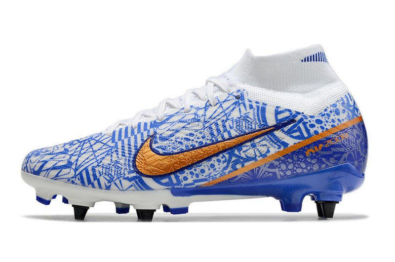 Chuteira Trava Mista Nike Air Zoom Mercurial Superfly 9 Elite Trava Mista Azul "CR7"