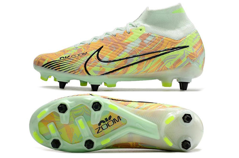 Chuteira Trava Mista  Nike Air Zoom Mercurial Superfly 9 Elite Trava Mista Verde "Bonded Pack"