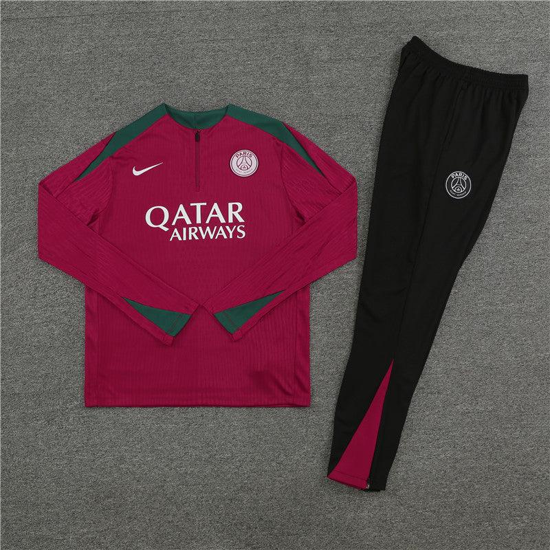Conjunto Treino PSG 24/25 - Versão Jogador - Bordo e preto
