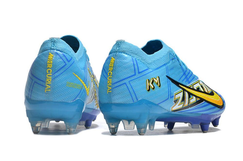 Chuteira Nike Air Zoom Mercurial Vapor 15 Elite Ponta de Aluminio Azul "Mbappe Comic"