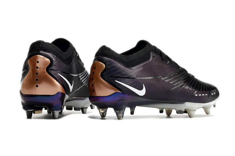 Chuteira Trava Mista Nike Air Zoom Mercurial Vapor 15 Elite Trava Mista Preta e Cobre "Especial 2001 Pack"