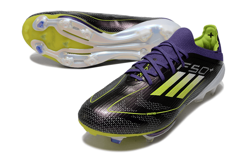 Chuteira Campo Adidas F50+ FG Roxa e Verde "Fast Reborn Pack"