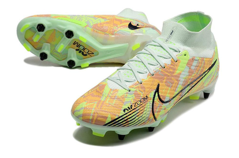 Chuteira Trava Mista  Nike Air Zoom Mercurial Superfly 9 Elite Trava Mista Verde "Bonded Pack"