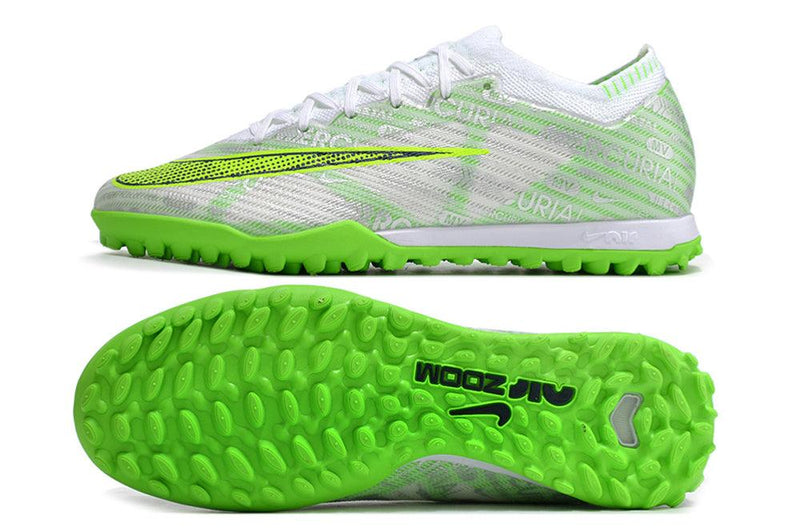 Chuteira Society Nike Air Zoom Mercurial Vapor 15 Elite TF Branca e Verde