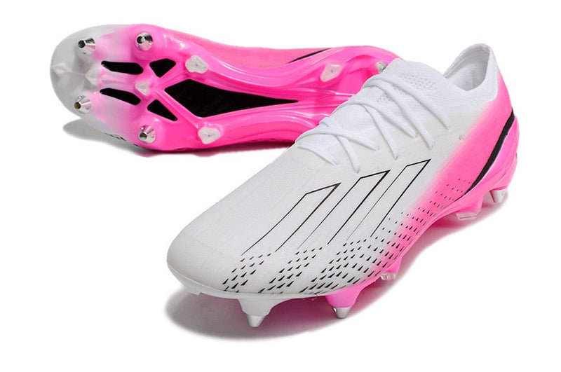 Chuteira Trava Mista Adidas X Speedportal.1 Ponta de Aluminio Branca e Rosa