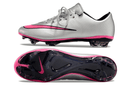 Chuteira Campo Nike Retrô Mercurial Vapor 10 FG Prata e Rosa