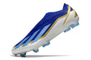 Chuteira Campo Adidas X Crazyfast Messi.1 FG Azul, Branco e Dourado "Spark Gen10s"
