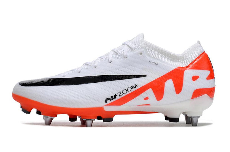 Chuteira Trava Mista Nike Air Zoom Mercurial Vapor 15 Elite Trava Mista Branca e Laranja "Ready Pack"