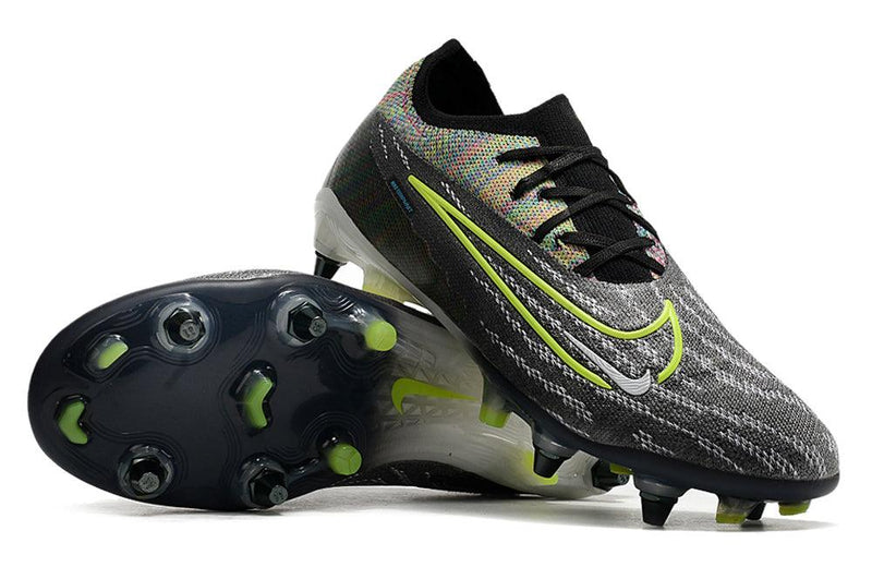 Chuteira Trava Mista Nike Phantom GX Elite Trava Mista Preta e Verde "Link Pack"