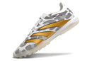 Chuteira Society Adidas Predator Elite TF Branca, Cinza e Dourada