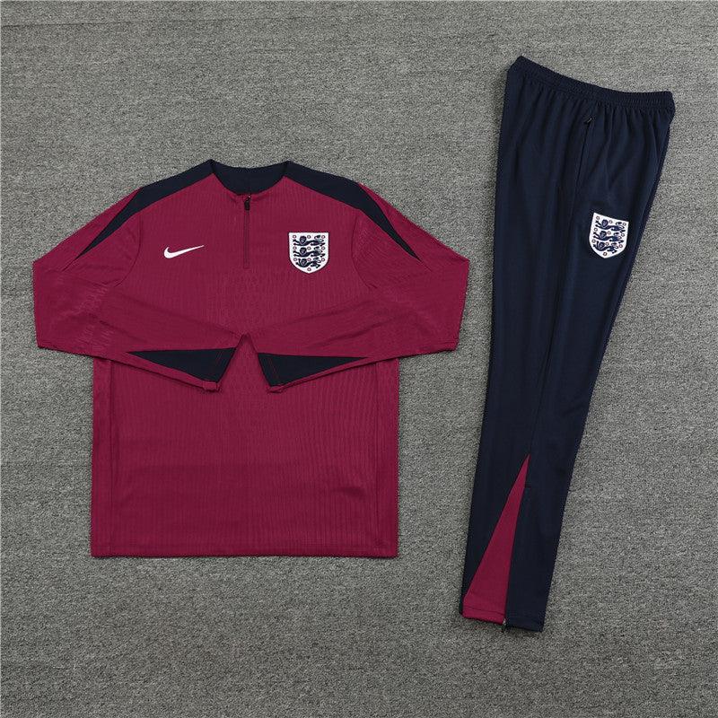 Conjunto Treino Inglaterra 24/25 - Versão Jogador - Bordo e azul marinho