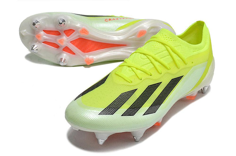Chuteira Adidas X Crazyfast.1 Ponta de Aluminio Verde e Laranja "Solar Energy Pack"