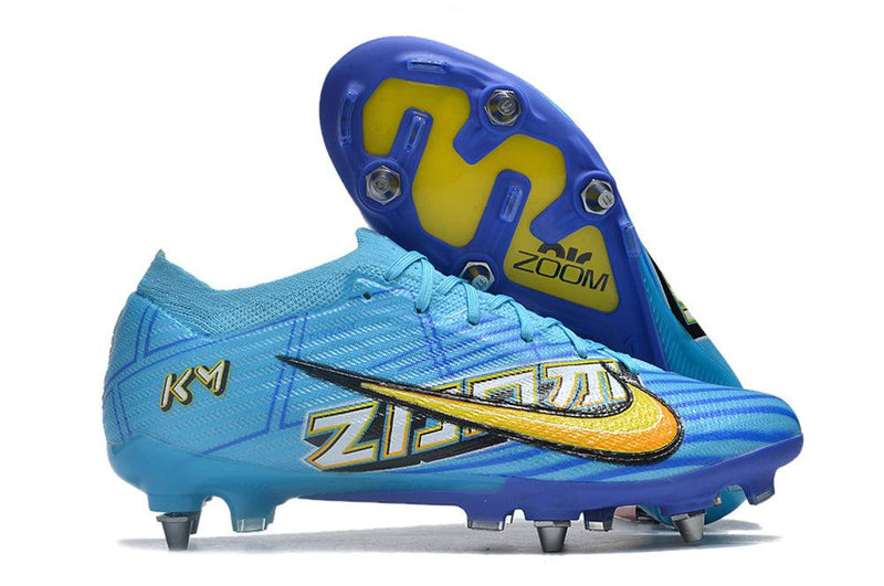 Chuteira Trava Mista Nike Air Zoom Mercurial Vapor 15 Elite Trava Mista Azul "Mbappe Comic"