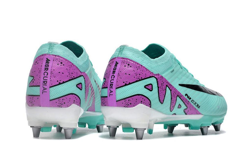 Chuteira Trava Mista Nike Air Zoom Mercurial Vapor 15 Elite Trava Mista Azul e Roxa "Peak Ready Pack"