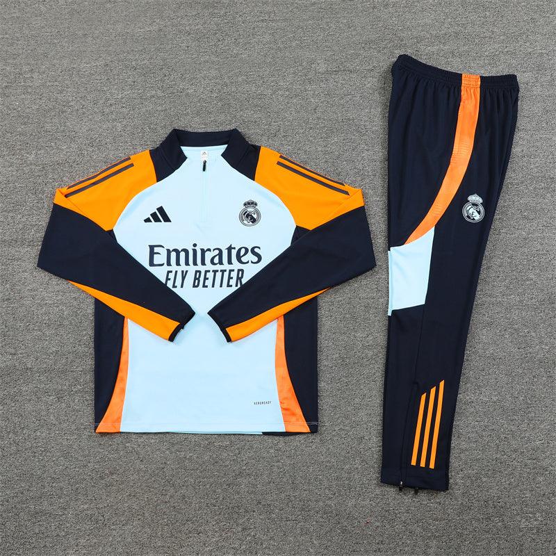 Conjunto Treino Real Madrid 24/25 - Branco e laranja