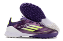 Chuteira Society Adidas F50 TF Roxa e Verde "Fast Reborn Pack"