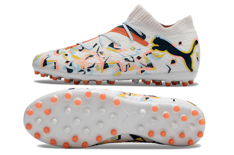Chuteira Society Puma Future 7 MG Branca "Creativity Pack"