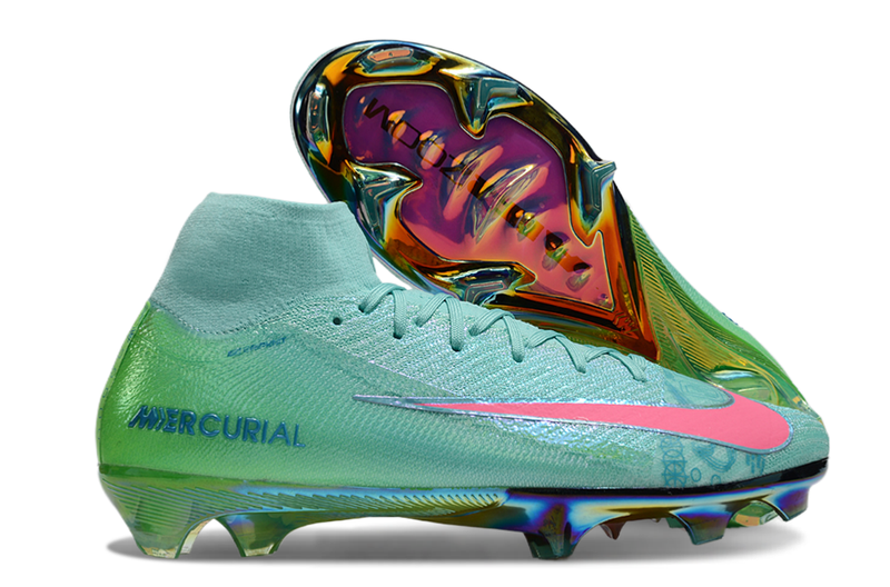 Chuteira Campo Nike Air Zoom Mercurial Superfly 16 Elite FG Branca, Laranja e Preto "Electric Pack"